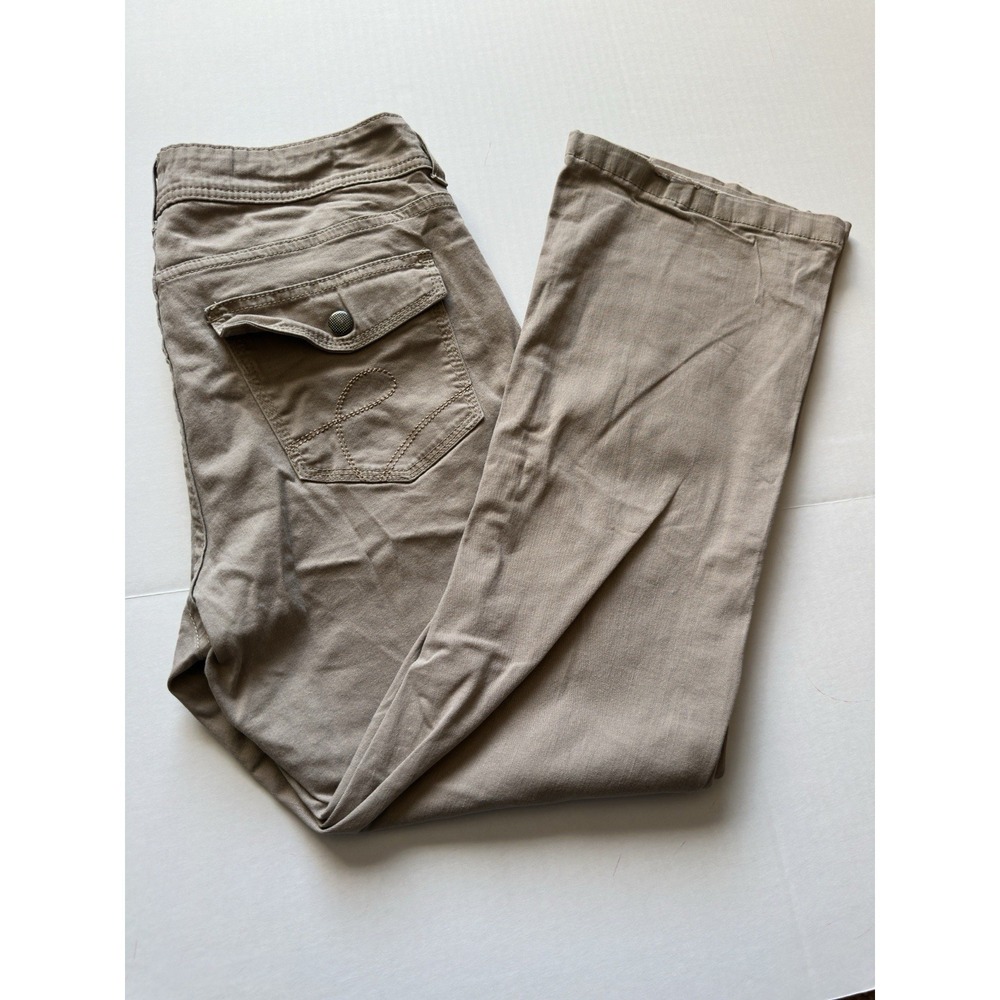 Riders by Lee Womens Tan Khaki Bootcut Pants Size 12P Stretch Mid Rise 130G493